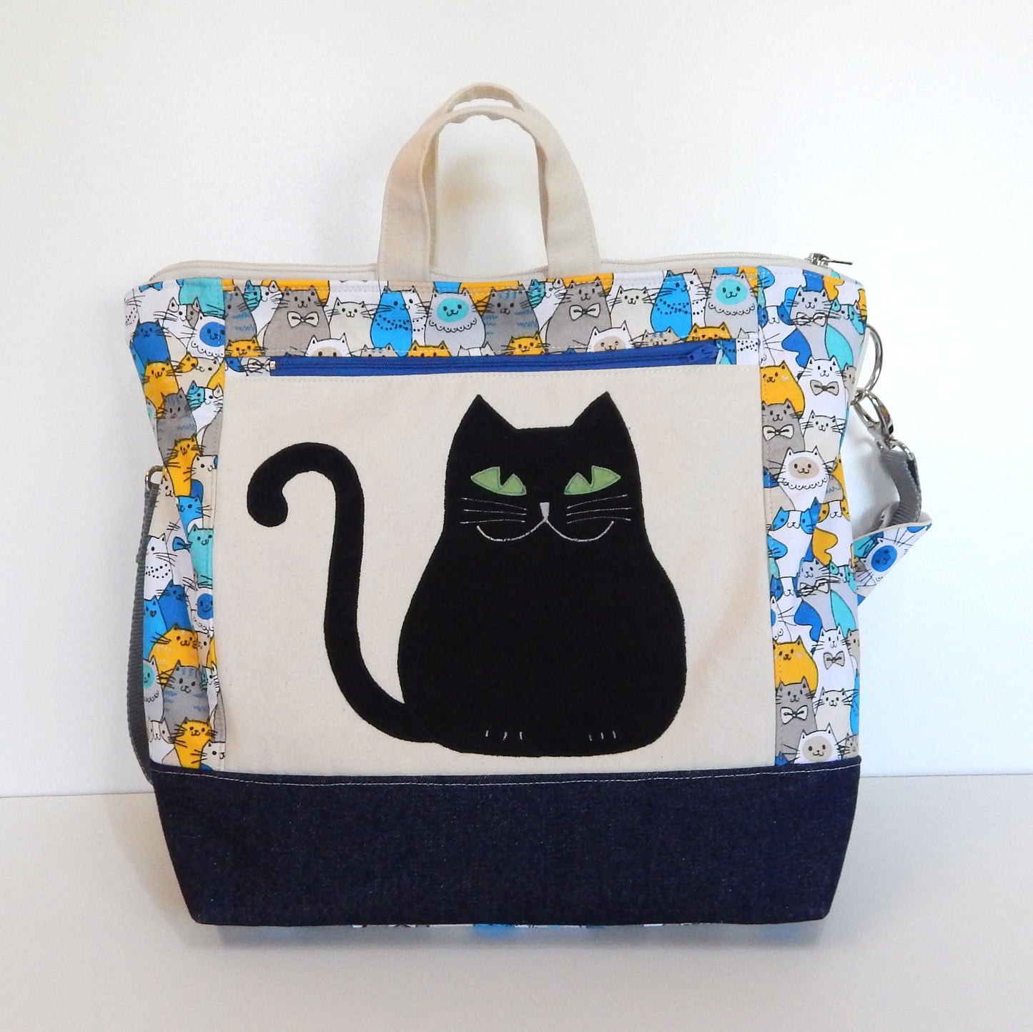 Cat Tote Blue Bag